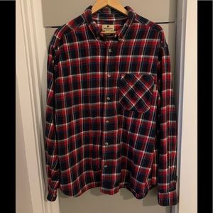 Woolrich Mens Red Blue Flannel Long Sleeve Shirt XXL